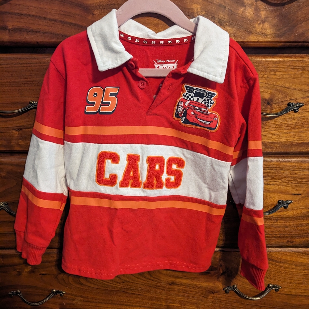 Disney Cars Red and White Polo Shirt for Kids
